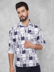 Crimsoune Club Men Classic Slim Fit Opaque Printed Casual Shirt
