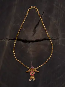 Kushal's Fashion Jewellery Gold Plated Antique Artificial Stones Studded Necklace
