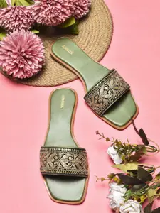 Anouk Women Embroidered Open Toe Flats