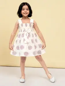 Toonyport Girls Printed Fit & Flare Dress