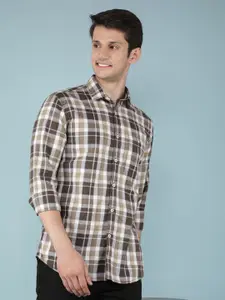 Crimsoune Club Men Classic Slim Fit Tartan Checks Opaque Checked Casual Shirt