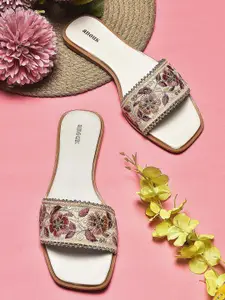 Anouk Women Embroidered Ethnic Open Toe Flats