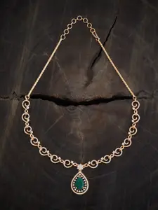 Kushal's Fashion Jewellery Cubic Zirconia Gold-Plated Necklace