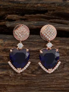 Kushal's Fashion Jewellery Rose Gold Plated Zircon Stone Embellished Bridal Finger Ring