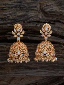 Kushal's Fashion Jewellery Gold Plated Zircon Embellished Bridal Contemporary Earrings