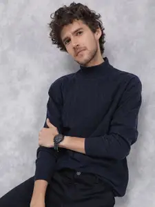 Crimsoune Club Men Checked Printed Pullover