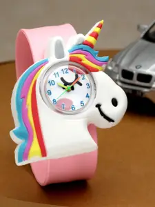 Stoln Girls Unicorn Shaped Dial Pink Analog Watch