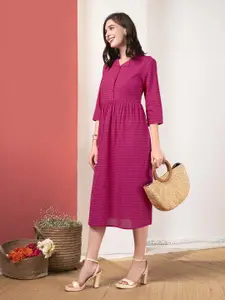 Anouk Women Fit and Flare Midi Ethnic Motifs Printed Dress