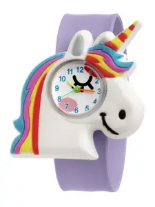 Stoln Girls Unicorn Shaped Dial Purple Analog Watch