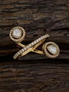 Kushal's Fashion Jewellery Kundan-Studded Adjustable Finger Ring