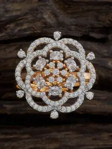 Kushal's Fashion Jewellery Rhodium-Embellished Bridal Classic Cubic Zirconia Drop Earrings