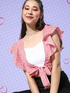 Sera Print Flutter Sleeve Bohemian Top