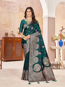 Mehrang Women Woven Design Zari Silk Cotton Banarasi Saree