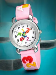 Stoln Girls Pink Round Dial Analog Watch