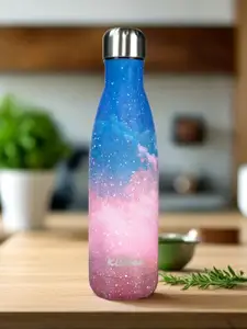 Smily Kiddos Pink & Blue Printed Stainless Steel Double Wall Vacuum Water Bottle 500ml