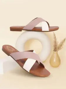 Denill Women Synthetic Leather Open Toe Flats