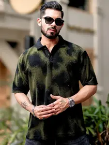 Maniac Men Dyed Polo Collar Cotton Oversized T-Shirt