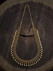 Kushal's Fashion Jewellery Copper Gold-Plated Antique Necklace