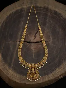 Kushal's Fashion Jewellery Gold Plated Antique Artificial Stones Studded Necklace