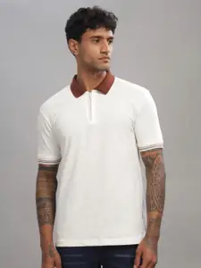 ADRO Men Solid Polo Collar Cotton T-Shirt