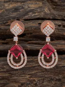 Kushal's Fashion Jewellery Rose Gold Plated Cubic Zirconia Embellished Bridal Finger Ring