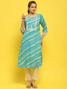 Shree Floral Embroidered Keyhole Neck A Line Kurta