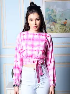 Sera Women Tie and Dye Dyed Dyed Round Neck Top