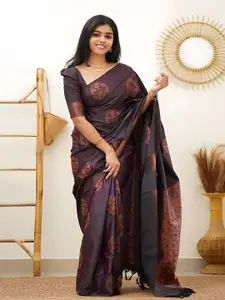Anouk Floral Printed Zari woven design Kanjeevaram Saree
