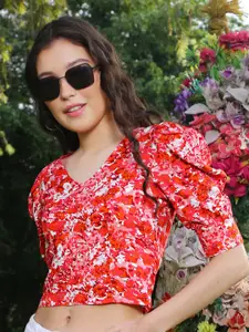 Sera Women Floral Printed V-Neck Top