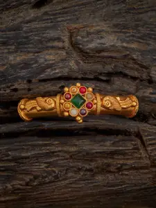 Kushal's Fashion Jewellery Embellished Bridal & Stone 92.5 Silver Temple Bangle