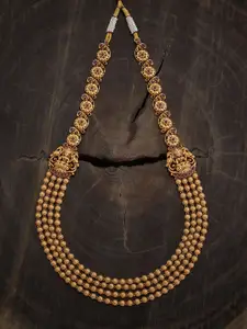 Kushal's Fashion Jewellery Gold-Plated Artificial Stones Antique Necklace