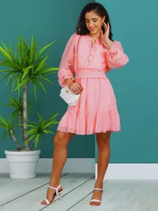 MARC LOUIS Layered Georgette A-Line Dress