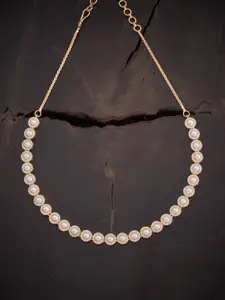 Kushal's Fashion Jewellery Copper Gold-Plated Cubic Zirconia Studded Minimal Necklace