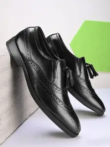 House of Pataudi Men Leather Formal Brogues Shoes