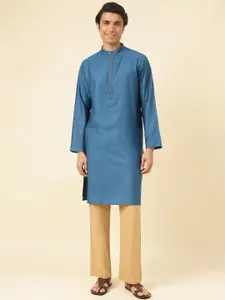 Fabindia Thread Work Mandarin Collar Straight Kurta