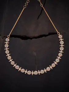 Kushal's Fashion Jewellery Copper Gold-Plated Cubic Zirconia Studded Necklace