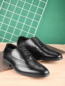 House of Pataudi Men Leather Formal Brogues Shoes