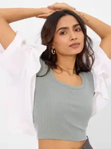 The Souled Store Women Solid Scoop Neck Top