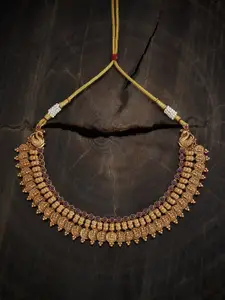 Kushal's Fashion Jewellery Copper Gold-Plated Antique Necklace
