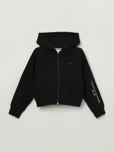 Tommy Hilfiger Girls Solid Hooded Zip Sweatshirt