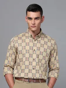 DON VINO Men Button-Down Collar Tartan Checked Cotton Slim Fit Formal Shirt