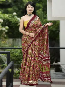 KALINI Floral Printed Bagru Saree