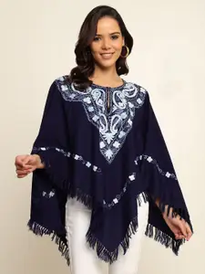 CRAFTBAZAR Women Embroidered Poncho with Embroidered Detail