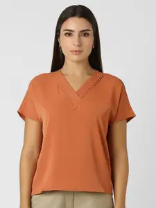 Van Heusen Women Solid V-Neck Top