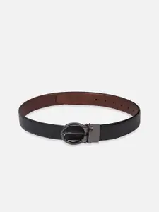 Peter England Men Textured Tang Closure Leather Reversible Formal Belt