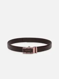 Peter England Men Solid Slider Buckle Closure Leather Formal Belt