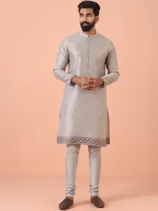 KISAH Men Regular Fit Woven Design Kurta Pyjama Set