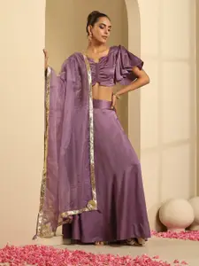 indy Raaga Flutter Sleeves Ready to Wear Lehenga & Blouse With Dupatta