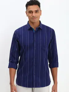 Allen Solly Men Spread Collar Striped Cotton Slim Fit Casual Shirt