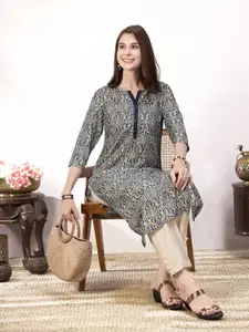 Anouk Rustic Ethnic Motifs Printed Straight Kurta